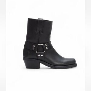 Frye 8r Moto Harness Black Leather Ankle Boots US 7.5